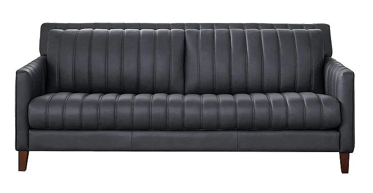 Hydeline Ennis Leather Sofa in Midnight Gray 66892-30V01-LS2096 CUSTOM ITEM - WILL SHIP IN 12-16 WEEKS
