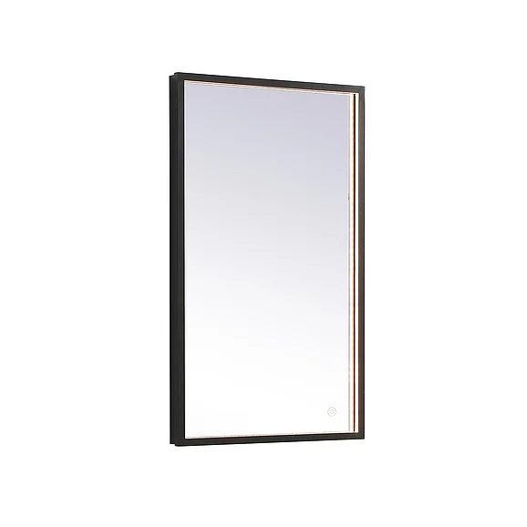Elegant Pier 18X30 In. Led Mirror with Adjustable Color Temperature 3000K/4200K/6400K in Black MRE61830BK
