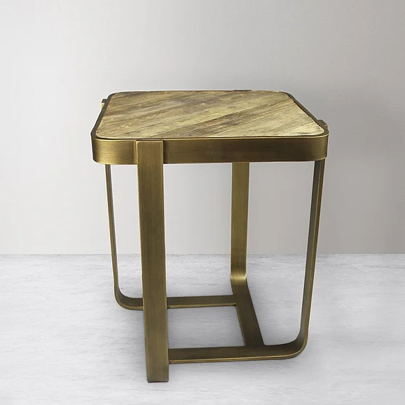 Moti Furniture Amos Side Table in Gold 69004006