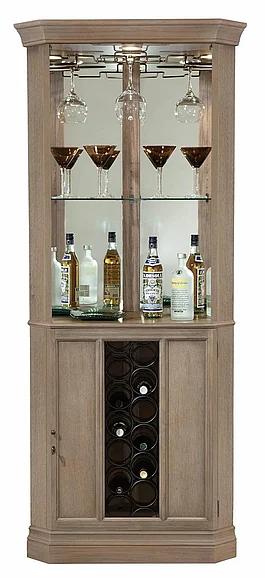 Howard Miller Piedmont VI Corner Wine Cabinet in Aged Grey 690047