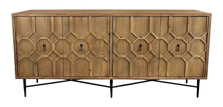 Moti Furniture Samara 4-Door Sideboard in Natural