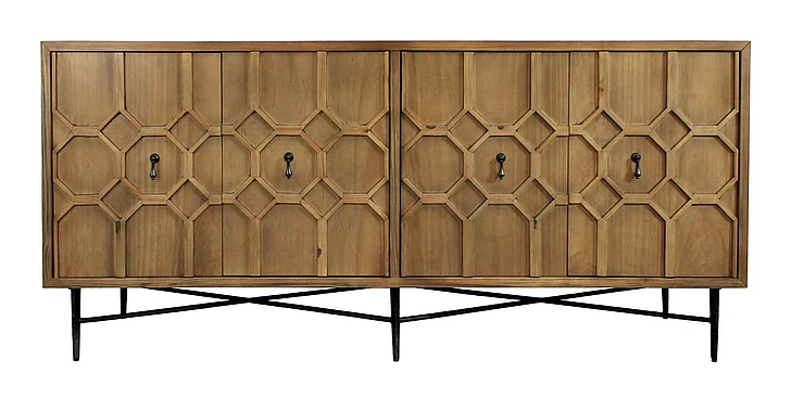 Moti Furniture Samara 4-Door Sideboard in Natural 69009014