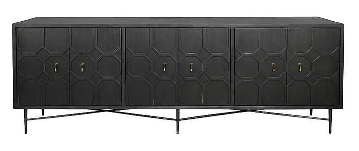 Moti Furniture Samara 6-Door Sideboard in Black