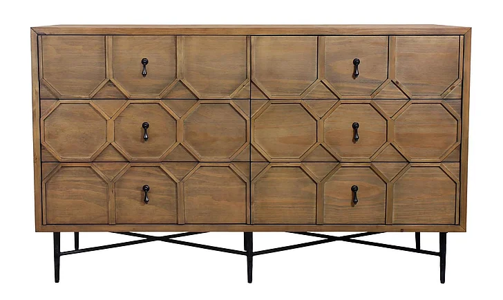 Moti Furniture Samara 6-Drawer Chest in Natural
