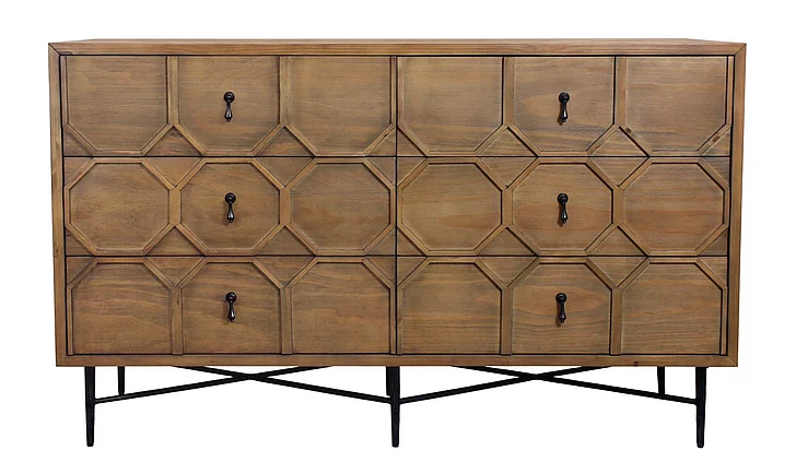 Moti Furniture Samara 6-Drawer Chest in Natural 69016001