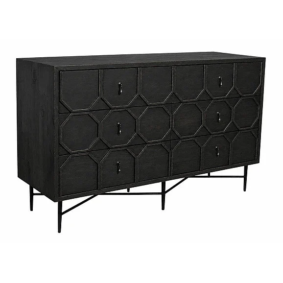 Moti Furniture Samara 6-Drawer Dresser - Antique Black 69016004