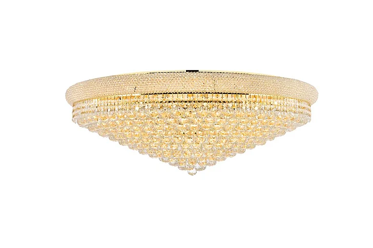 Elegant Primo 30 Light Gold Flush Mount Clear Royal Cut Crystal V1800F42G/RC