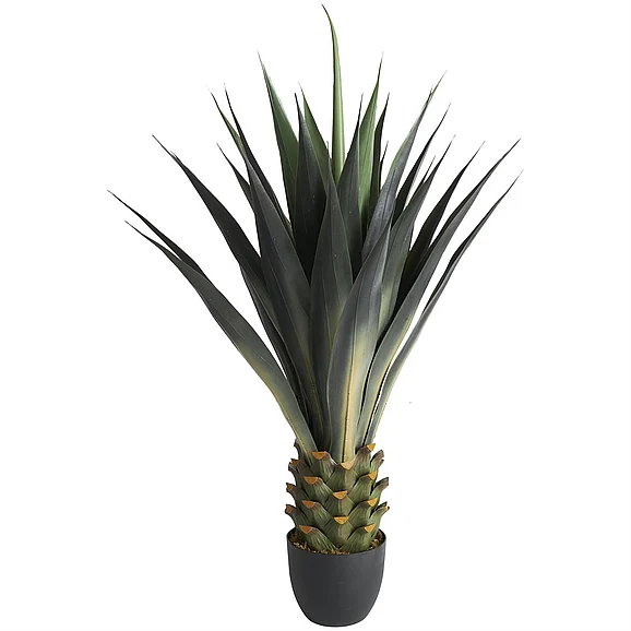 UMA Green Faux Foliage Agave Indoor Outdoor Artificial Tree with Black Pot, 27" x 27" x 47" | 69070 CLOSEOUT
