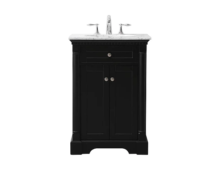 Elegant 24 In. Single Bathroom Vanity Set in Black VF53024BK