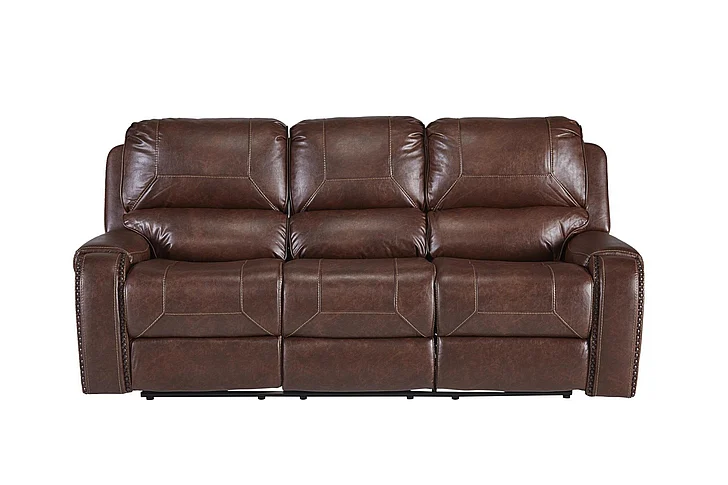 Corinthian MS69506 Wheeler Rec. Sofa with Dropdown Table in Tobacco FG69506-30D