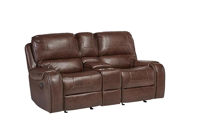 Corinthian MS69506 Wheeler Glider Rec. Console Loveseat in Tobacco FG69506-40G