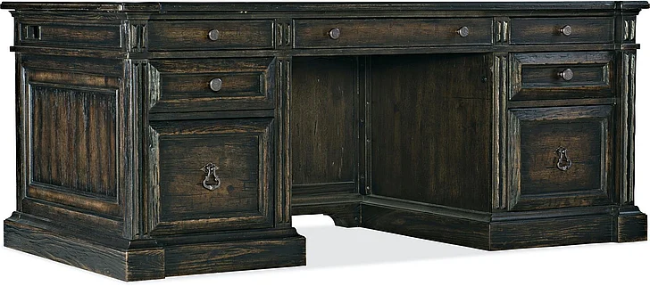 Hooker Furniture La Grange Home Office San Felipe Executive Desk in Antique Varnish 6960-10563-89