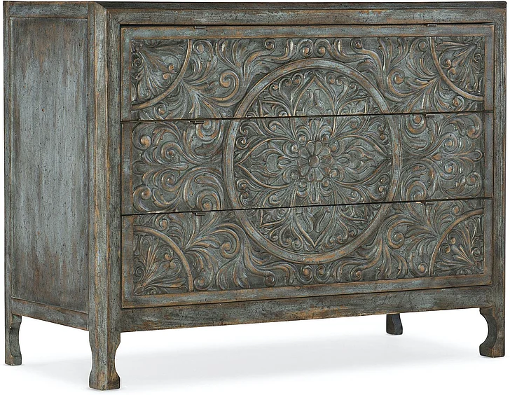 Hooker Furniture La Grange Lockhart 3 Drawer Accent Chest in Blue Bonnet 6960-50007-45