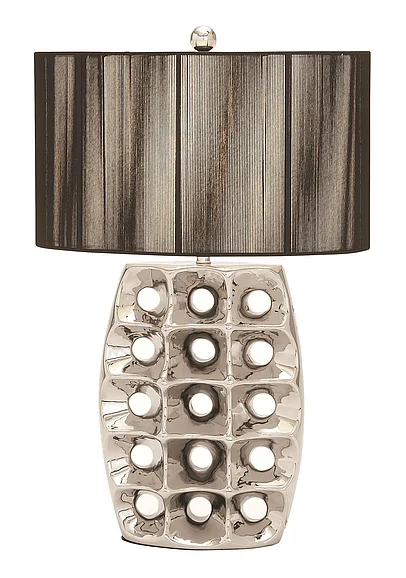 UMA Black Ceramic Modern Table Lamp, 28" x 10" x 4" | 69674 CLOSEOUT