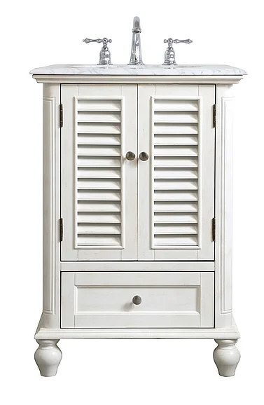 Elegant 24 In. Single Bathroom Vanity in Antique White VF30524AW