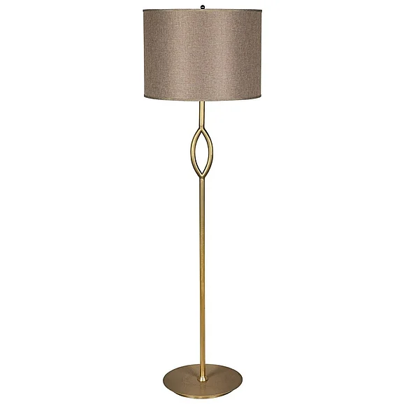 Noir Furniture Ridge Floor Lamp with Shade in Antique Brass LAMP515MBSH CLOSEOUT