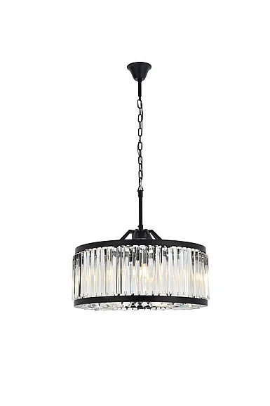 Elegant Chelsea 8 Light Matte Black Chandelier Clear Royal Cut Crystal 1203D28MB/RC