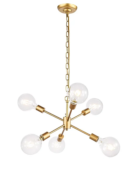 Elegant Nolan 6 Light Brass Pendant LD5034D16BR
