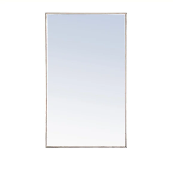 Elegant Metal Frame Rectangle Mirror 24 In. Silver MR4076S