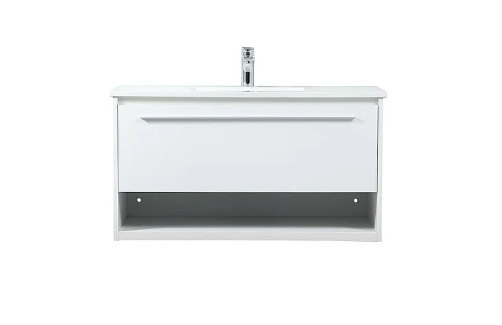 Elegant 36 In. Single Bathroom Vanity in White VF43536MWH CLOSEOUT