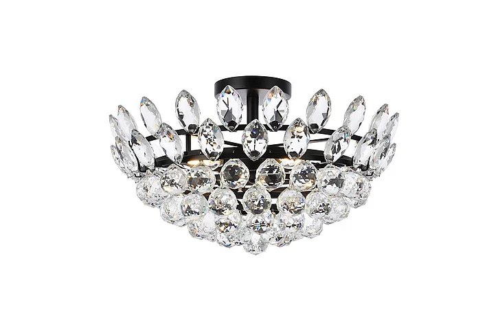 Elegant Emilia 18 In. Flush Mount in Black 1105F18BK CLOSEOUT