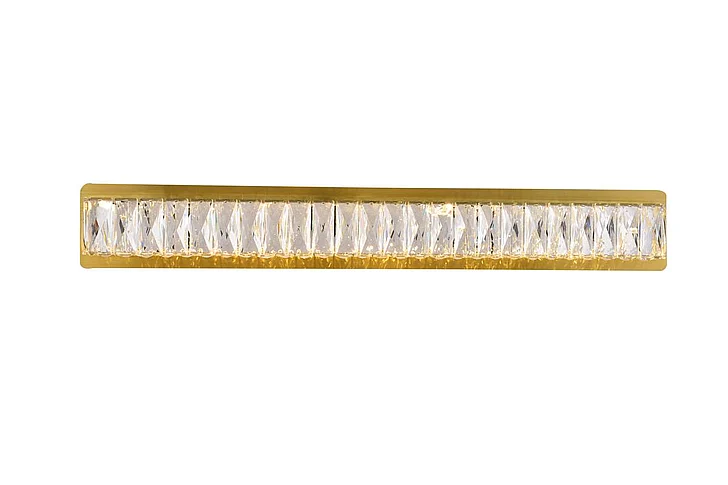 Elegant Monroe Integrated Led Chip Light Gold Wall Sconce Clear Royal Cut Crystal 3502W32G