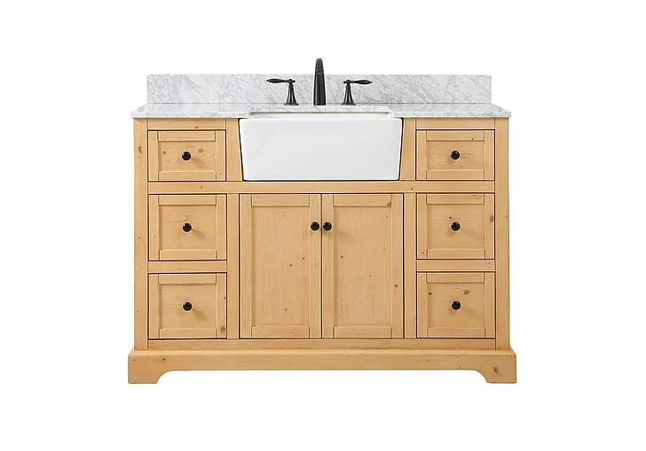 Elegant 48 In. Single Bathroom Vanity in Natural Wood VF60248NW-BS
