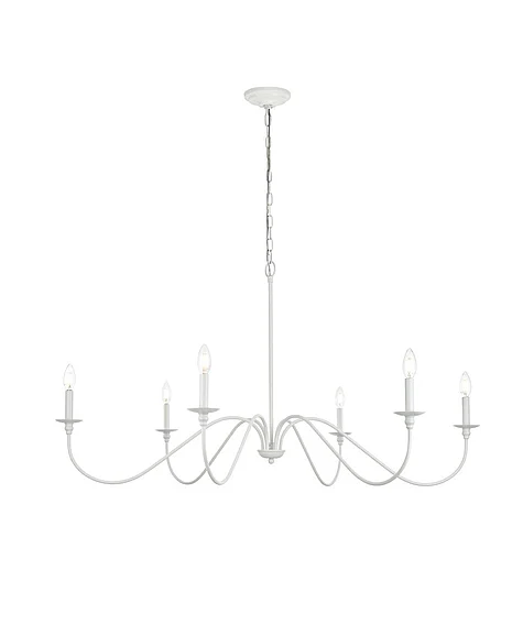 Elegant Rohan 48 In. Chandelier in White LD5056D48WH