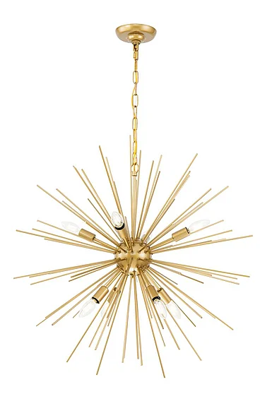 Elegant Timber 8 Light Brass Pendant LD5039D30BR