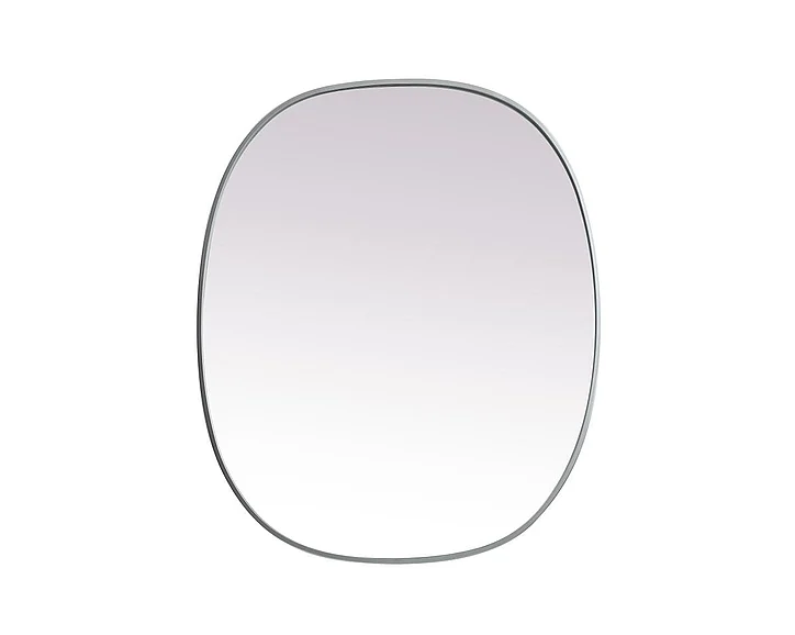 Elegant Metal Frame Oval Mirror 30X36 In. in Silver MR2B3036SIL