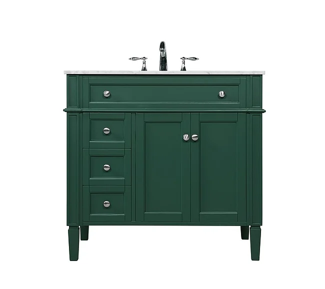 Elegant 36 In. Single Bathroom Vanity in Green VF12536GN