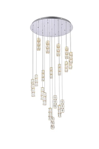 Elegant Polaris 38 In. Led Chandelier in Chrome 3500D38C