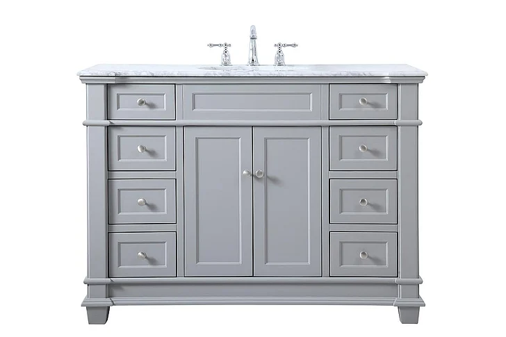 Elegant 48 In. Single Bathroom Vanity Set in Grey VF50048GR