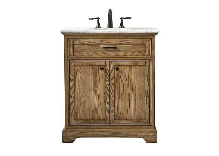Elegant 30 In. Single Bathroom Vanity in Driftwood VF15030DW