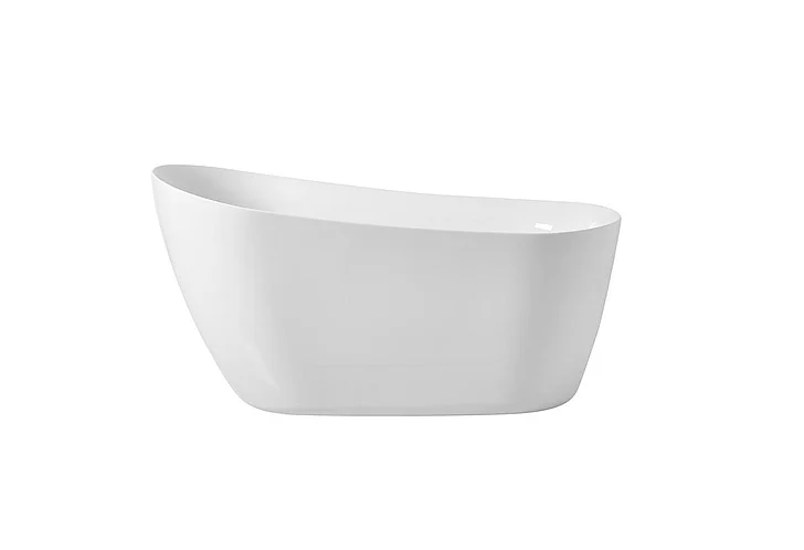 Elegant 54 In. Soaking Single Slipper Bathtub in Glossy White BT10854GW CLOSEOUT