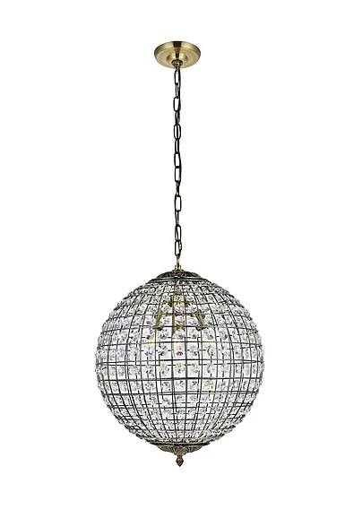 Elegant Earlene 3 Light 16 In. Antique Bronze Pendant LD5026