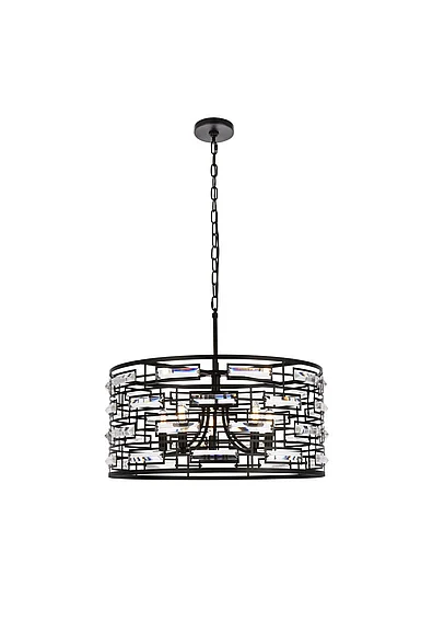 Elegant Kennedy 24 In. Pendant in Black 1108D24BK