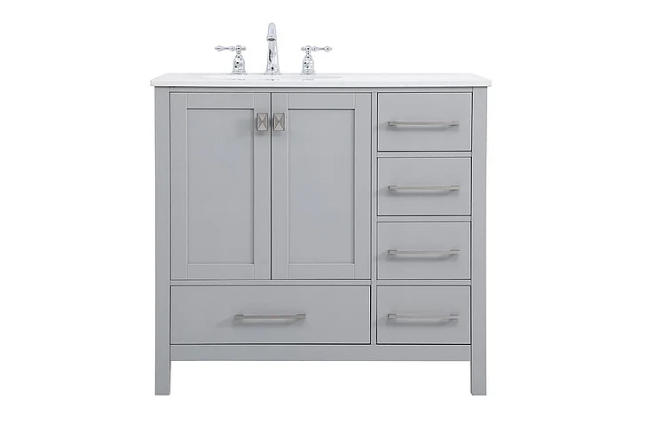 Elegant 36 In. Single Bathroom Vanity in Gray VF18836GR