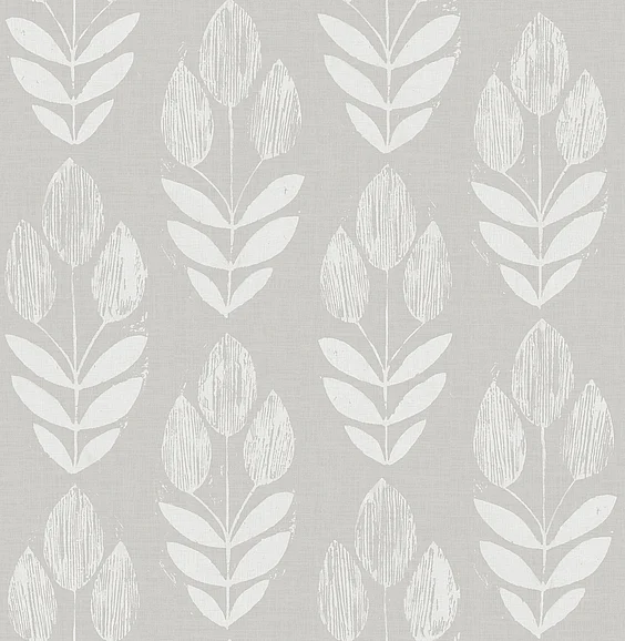 York Chesapeake Garland Grey Block Tulip Wallpaper (Double Roll) 3123-24473