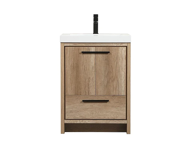 Elegant 24 In. Single Bathroom Vanity in Natural Oak VF46024NT