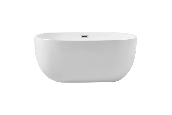 Elegant 54 In. Soaking Roll Top Bathtub in Glossy White BT10754GW