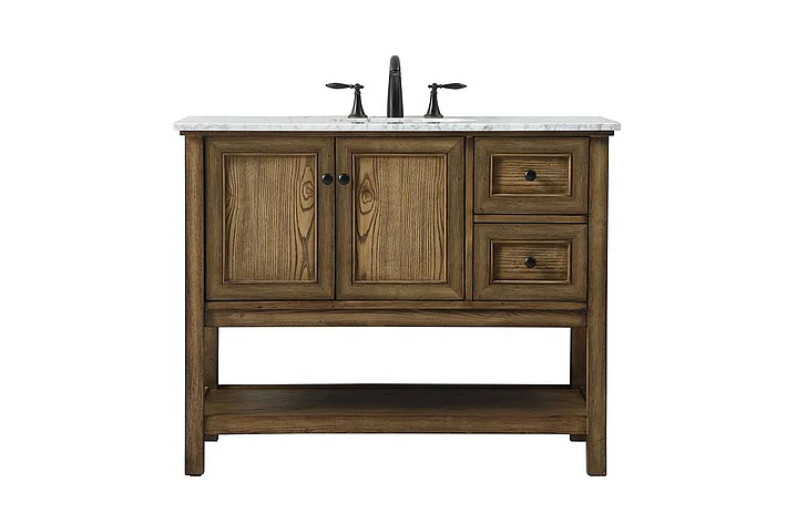 Elegant 42 In. Single Bathroom Vanity in Driftwood VF27042DW
