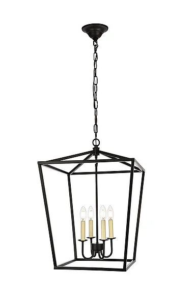 Elegant Maddox Collection Pendant D17 H24.25 LT:4 Black Finish LD6008D17BK