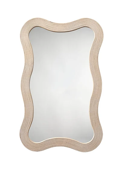 Jamie Young Jamie Young Deli Wavy Bamboo Wall Mirror, Cream 6DALI-MICR