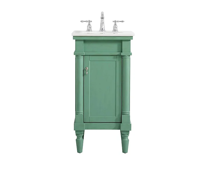 Elegant 18.5 In. Single Bathroom Vanity in Vintage Mint VF13018VM