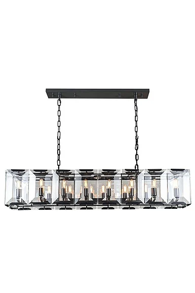 Elegant Monaco 16 Light Flat Black (Matte) Chandelier Clear Glass Crystal 1212D53FB