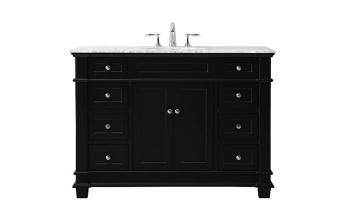Elegant 48 In. Single Bathroom Vanity Set in Black VF50048BK