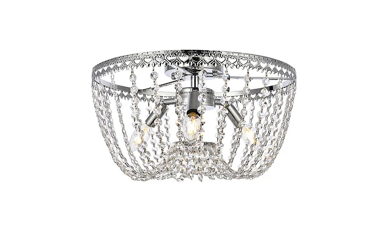 Elegant Kylie 16 In. Flush Mount in Chrome 1112F16C CLOSEOUT