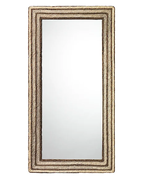Jamie Young Evergreen Braided Seagrass Rectangle Wall Mirror, Natural