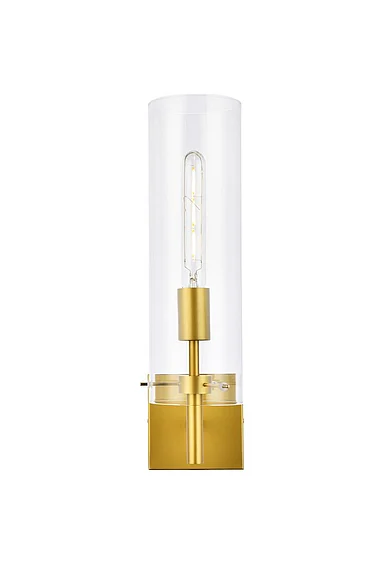 Elegant Savant 1 Light Brass Wall Sconce LD2362BR